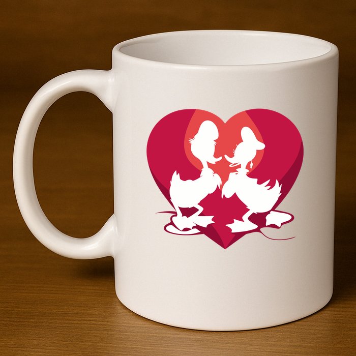 ValentineS Day Couple Duck Donald Daisy Lover 11oz C Handle Ceramic Mug