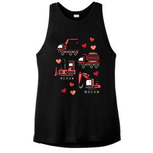 Valentines Day Construction Trucks Funny Ladies PosiCharge Tri-Blend Wicking Tank