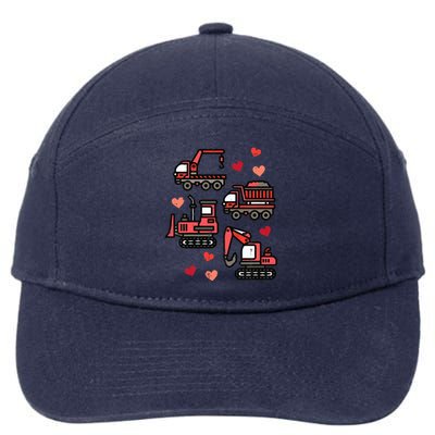 Valentines Day Construction Trucks Funny 7-Panel Snapback Hat