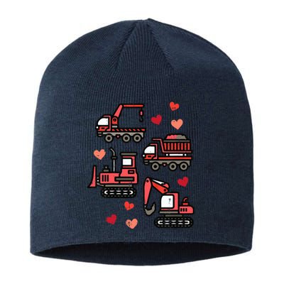 Valentines Day Construction Trucks Funny Sustainable Beanie