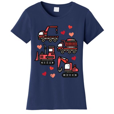 Valentines Day Construction Trucks Funny Women's T-Shirt