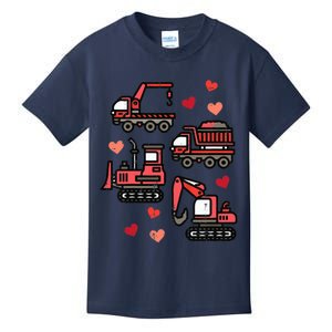 Valentines Day Construction Trucks Funny Kids T-Shirt