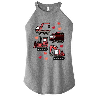 Valentines Day Construction Trucks Funny Women’s Perfect Tri Rocker Tank