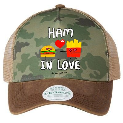 Valentine's Day Cute Rotic Hamburger Love Fries Couple Gift Legacy Tie Dye Trucker Hat