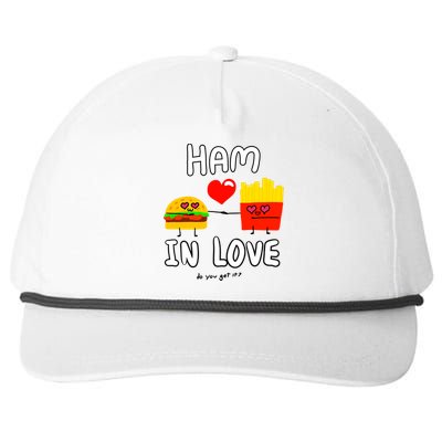 Valentine's Day Cute Rotic Hamburger Love Fries Couple Gift Snapback Five-Panel Rope Hat