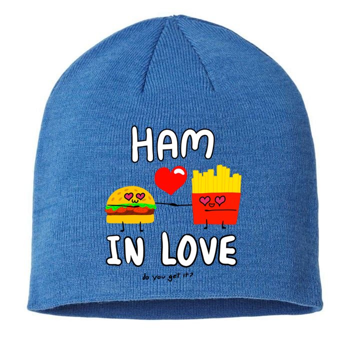 Valentine's Day Cute Rotic Hamburger Love Fries Couple Gift Sustainable Beanie