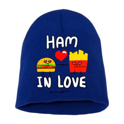 Valentine's Day Cute Rotic Hamburger Love Fries Couple Gift Short Acrylic Beanie