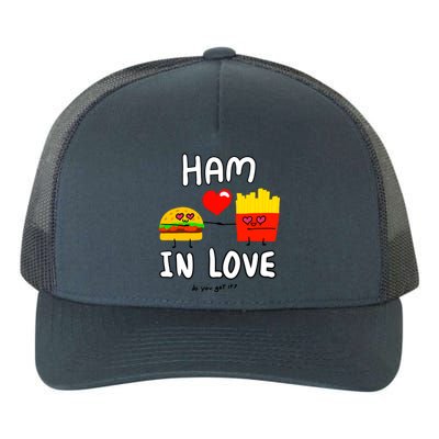 Valentine's Day Cute Rotic Hamburger Love Fries Couple Gift Yupoong Adult 5-Panel Trucker Hat