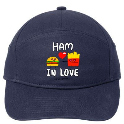 Valentine's Day Cute Rotic Hamburger Love Fries Couple Gift 7-Panel Snapback Hat