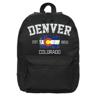 Vintage Denver Colorado Est 1858 Souvenir Gift 16 in Basic Backpack