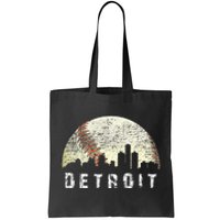 Vintage Detroit Cityscape Baseball Lover Women Tote Bag