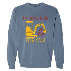 Valentines Day Construction Boy Trucks Garment-Dyed Sweatshirt