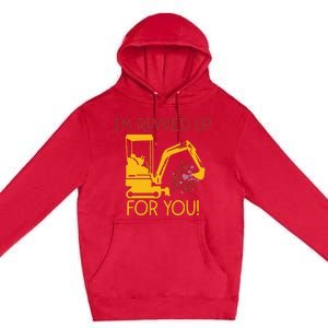 Valentines Day Construction Boy Trucks Premium Pullover Hoodie