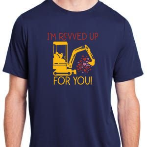 Valentines Day Construction Boy Trucks Adult ChromaSoft Performance T-Shirt