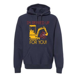 Valentines Day Construction Boy Trucks Premium Hoodie