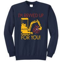 Valentines Day Construction Boy Trucks Tall Sweatshirt