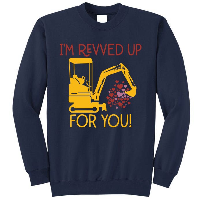 Valentines Day Construction Boy Trucks Tall Sweatshirt