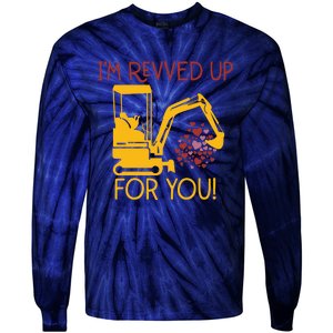 Valentines Day Construction Boy Trucks Tie-Dye Long Sleeve Shirt