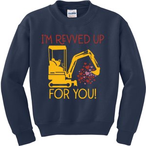 Valentines Day Construction Boy Trucks Kids Sweatshirt