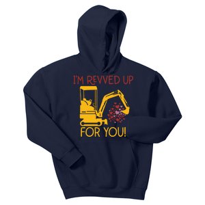 Valentines Day Construction Boy Trucks Kids Hoodie