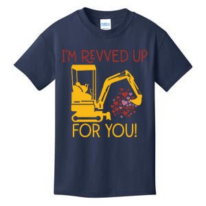 Valentines Day Construction Boy Trucks Kids T-Shirt