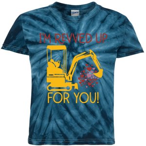 Valentines Day Construction Boy Trucks Kids Tie-Dye T-Shirt