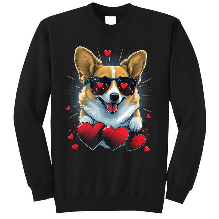 Valentines Day Corgi Heart Couples Love Corgi Dog Lovers Sweatshirt