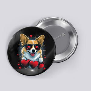 Valentines Day Corgi Heart Couples Love Corgi Dog Lovers Button