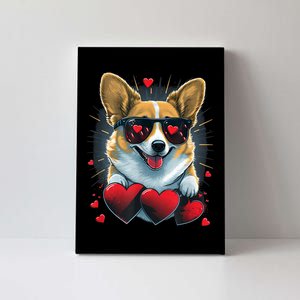 Valentines Day Corgi Heart Couples Love Corgi Dog Lovers Canvas