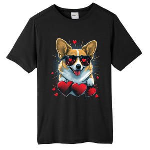 Valentines Day Corgi Heart Couples Love Corgi Dog Lovers Tall Fusion ChromaSoft Performance T-Shirt