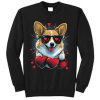 Valentines Day Corgi Heart Couples Love Corgi Dog Lovers Tall Sweatshirt