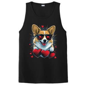 Valentines Day Corgi Heart Couples Love Corgi Dog Lovers PosiCharge Competitor Tank