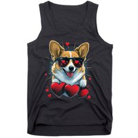 Valentines Day Corgi Heart Couples Love Corgi Dog Lovers Tank Top