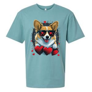 Valentines Day Corgi Heart Couples Love Corgi Dog Lovers Sueded Cloud Jersey T-Shirt