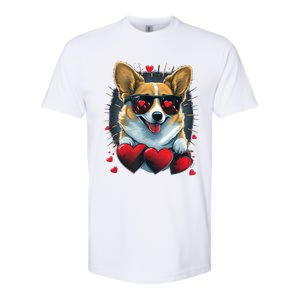 Valentines Day Corgi Heart Couples Love Corgi Dog Lovers Softstyle CVC T-Shirt