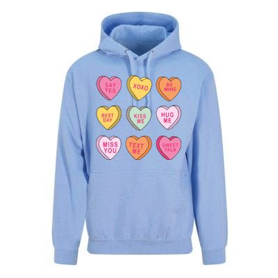 Valentines Day Conversation Hearts Unisex Surf Hoodie