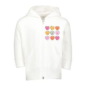 Valentines Day Conversation Hearts Toddler Zip Fleece Hoodie