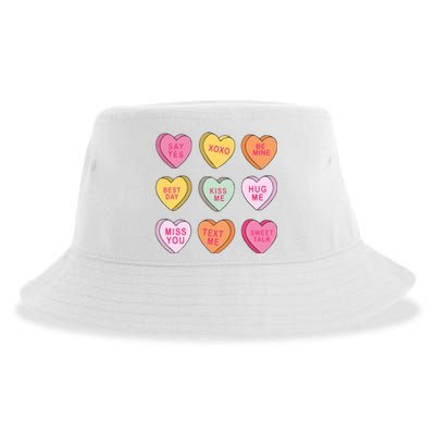 Valentines Day Conversation Hearts Sustainable Bucket Hat