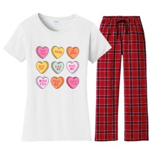 Valentines Day Conversation Hearts Women's Flannel Pajama Set