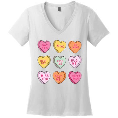 Valentines Day Conversation Hearts Women's V-Neck T-Shirt