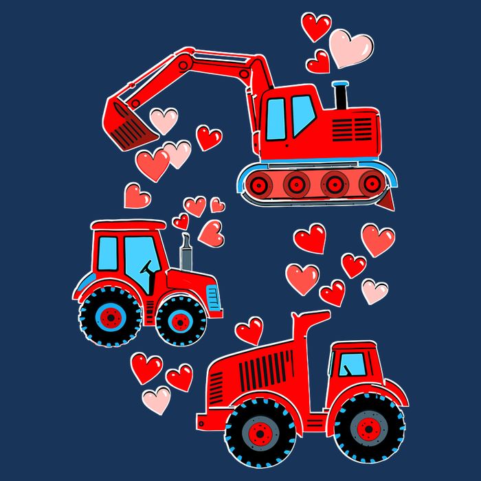 Valentines Day Construction Trucks Funny Boy 16 in Basic Backpack