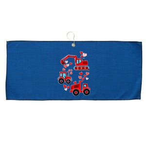 Valentines Day Construction Trucks Funny Boy Large Microfiber Waffle Golf Towel