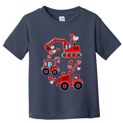 Valentines Day Construction Trucks Funny Boy Toddler T-Shirt