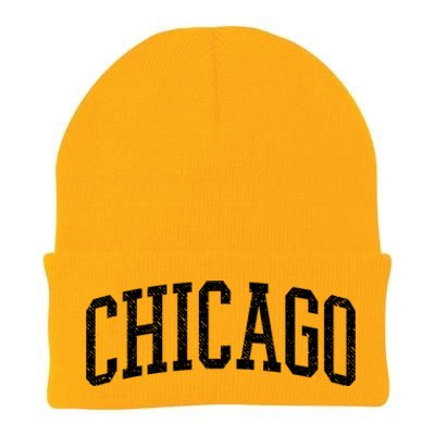 Varsity Distressed Chicago Knit Cap Winter Beanie