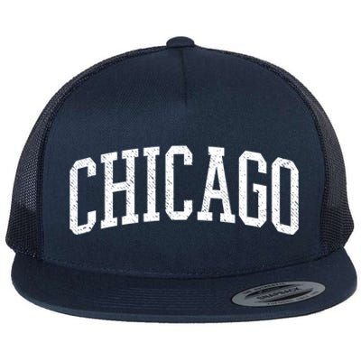 Varsity Distressed Chicago Flat Bill Trucker Hat