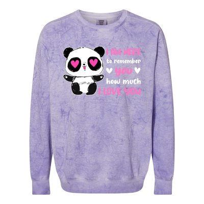 Valentine's Day Couples Saying Love Panda Pajama Gift Colorblast Crewneck Sweatshirt