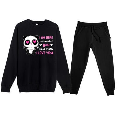 Valentine's Day Couples Saying Love Panda Pajama Gift Premium Crewneck Sweatsuit Set