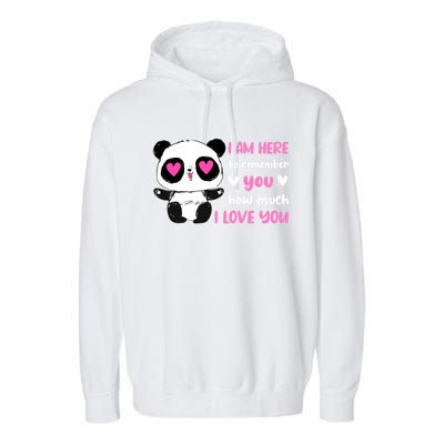 Valentine's Day Couples Saying Love Panda Pajama Gift Garment-Dyed Fleece Hoodie