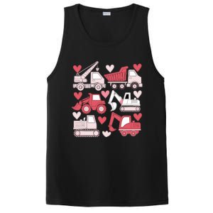 Valentines Day Construction Trucks Funny Boy PosiCharge Competitor Tank