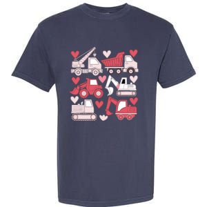 Valentines Day Construction Trucks Funny Boy Garment-Dyed Heavyweight T-Shirt